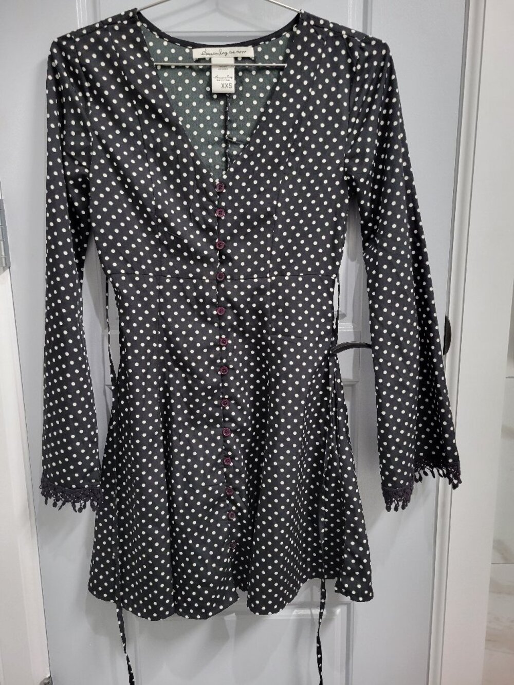 American Rag Polka Dot Bell Sleeve Dress
